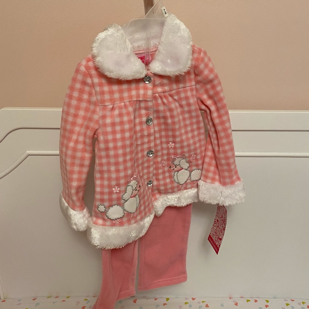2 piece pink poodle outfit
